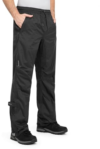 Höhenhorn Pluvia Pantaloni da uomo, impermeabili, antipioggia, per colonna d'acqua fino a 5000 mm, traspiranti, con custodia per il trasporto, per attività all’aperto, Nero , XL