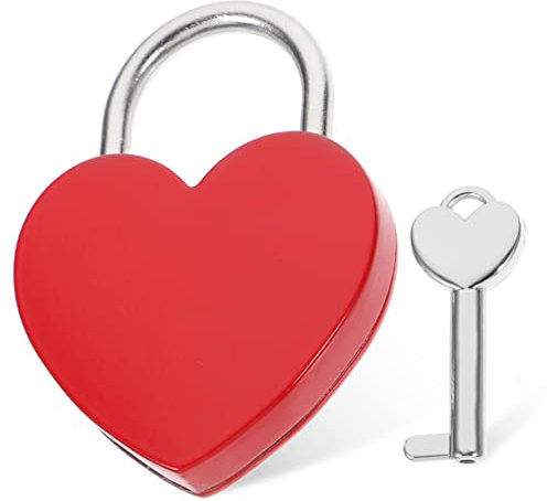 Housoutil Kleines Herzschloss Aus Metall Mit Schlüssel Herzförmiges Vorhängeschloss Gepäck Und Rucksackschloss Sicheren Schutz Für Tagebücher Und Schließfächer Dekoratives Wunschschloss Für Frauen