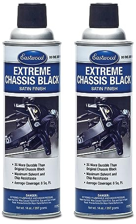 Eastwood Extreme Chassis Black Satin Aerosol Spray Paint | Car and Truck Chassis Frame Paint | Black 14oz Aerosol | 2 Pack