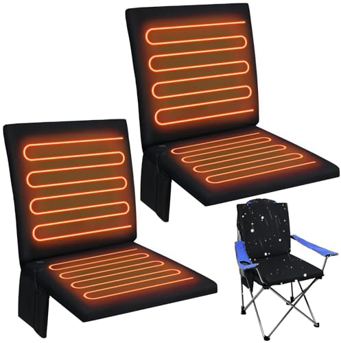Thyle 2 Pcs Heated Seat Cushion Outdoor Bleacher Seats Sports Portable Heating Cushion 3 Mode Adjustable Heated Stadium Seat Waterproof Camping Chair Pad for Outdoor Sport, Power Bank Not Included