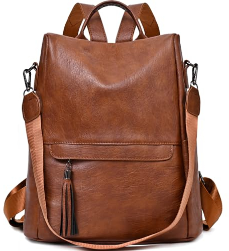 KESUDE Mochila Mujer Antirrobo, Bolso Mochilas PU Cuero Bolsos Hombro Casual Impermeable para Trabajo, Viaje y Escolar, Regalo Cumpleaños