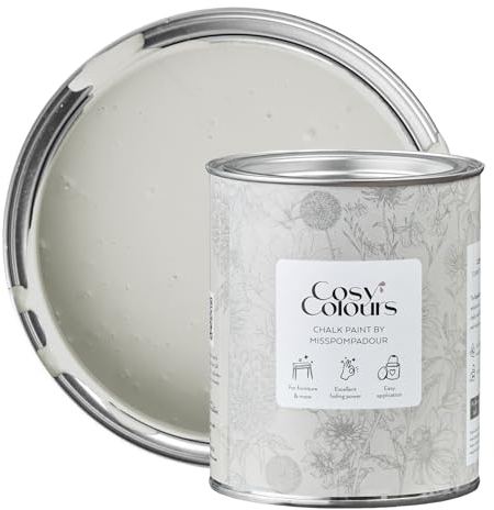 MissPompadour Kreidefarbe für Möbel beige 750ml, Snuggly Linen Beige - Holzfarbe, Holzlack matt innen - Möbellack, Möbelfarbe ohne Schleifen - Kreidefarbe für Holz - CosyColours