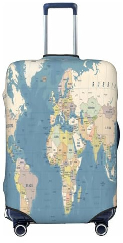 Anticsao World Map1 Gepäckabdeckung, waschbare Kofferbezüge, modische Gepäckhüllen, kratzfeste Koffer-Schutzhülle, Weltkarte 1, XL, 1