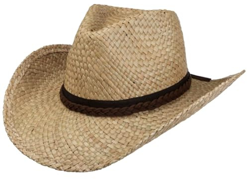 LIPODO Palmhurst Sombrero Cowboy Paja Banda de Piel Sintetica Unisex Primavera Verano