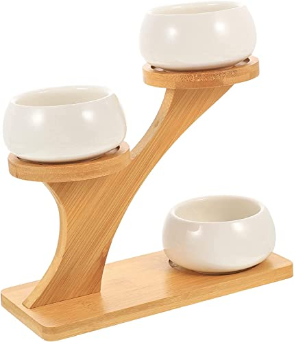 PiWine Keramik-Pflanzgefäß, Blumentopf, 1 Set, Keramik-Pflanzgefäß, weißes Regal, Dekor, Pflanztöpfe for Zimmerpflanzen, Bonsai-Topf mit Gestell, Keramik-Pflanzgefäß, Keramik-Ständer, Gefäß