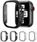 AOTUAO 4 Piezas Funda Compatible con Apple Watch Ultra 2 1 49mm, Estuche Rígido Delgado PC Protector de Pantalla Cristal Templado para iWatch Ultra 2 1 49mm (2 Negro + 2 Transparente)