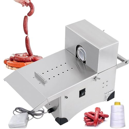 Fablestoryem Electric Sausage Knotting Machine, 200W Automatic Sausage Tying Machine, Commercial Sausage Linker Machine for Restaurant, Max Diameter 50mm, Sausage Stuffer,220V