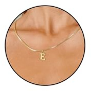 14K Vergoldet Kette Damen mit Buchstaben Geschenke für Frauen Mädchen | Halskette mit Buchstaben A-Z Necklace Women Anhänger Buchstaben Kette Silberkette Goldkette