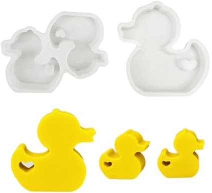 Xidmold 2Pcs Duck Candle Soap Moulds, Duck Silicone Mold for Fondant, Chocolate, Dessert, Bath Bomb, Polymer Clay, Plaster Ornament, Epoxy Resin Casting