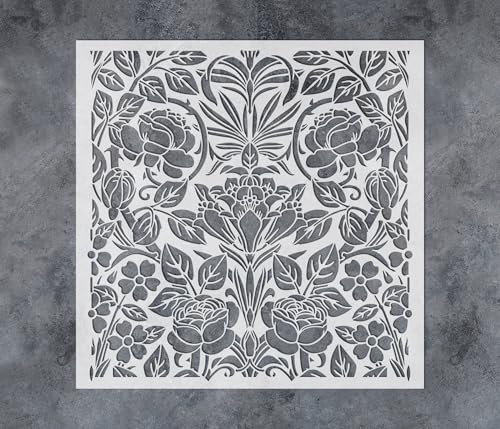 GSS Designs Floral Stencils 12x12Inch Nursery Wall Decor Stencil Large Reusable Flower Wall Painting Stencils