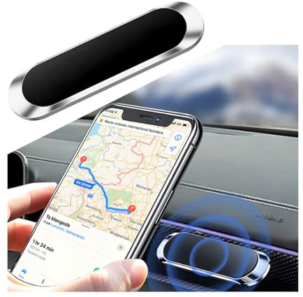 CGEAMDY Car-Magnetic Phone Holder For Car, Universal Magnetic Mount With 360° Rotation, Powerland Magnet Phone Holder For Cars, Magnetic Phones Holders Cars Dashboard-Holder Car Accessories(Silver)