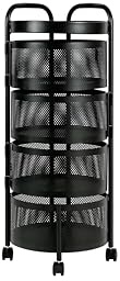 FEFE 360° Rotating Spice Rack Lazy Susan Cupboard Organizer, Turntable Rack for Pantry Cabinet Cupboards Countertop Storage Rack for Kitchen -Square (4 Basket)
