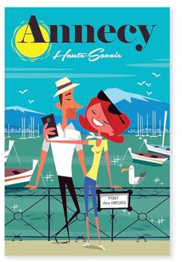 Hexoa Tableau Le Pont des amours Annecy - Made in France - Toile imprimée 40x60