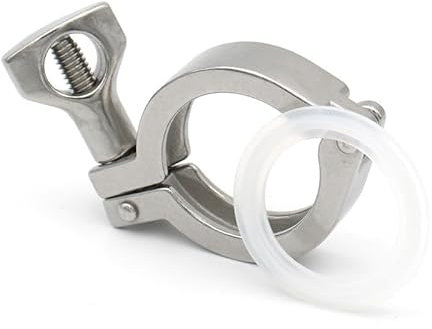 REIUAFWYGV 0.5 1.5 2 3 4 50.5mm25.4mm34mm64mm91mm119mm 304 Stainless Steel Tri Clamp For Ferrule Homebrew Pipe Fittings(1 pc,4INCH X K119_SS304)