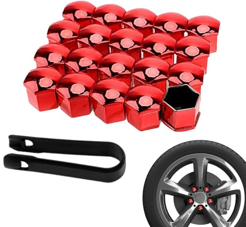Tapas de tuercas para neumáticos,Cubierta de tuercas de rueda de coche | Juego de tapas para tuercas de pernos de rueda | Tapa de tornillo para neumáticos de 20 piezas con herramienta de extracción, c