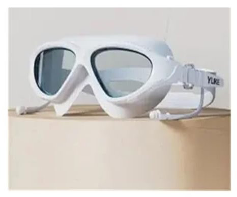 LCQSYE Tauchmasken Schwimmbrille, wasserdicht, Anti-Beschlag, HD, professionell, für Männer und Frauen, großer Rahmen, Taucherbrille, Ohrstöpsel-Set Schnorchelmaske(C)