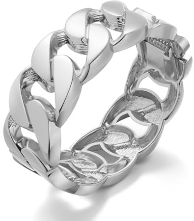 WOWORAMA Silver Bangle Bracelets for Women Thick Chunky Silver Bracelet White-Gold Link Chain Bangles Bracelet Hinged Statement Cuff Bracelets Jewelry | Vintage Boho Hammered Bracelet, Wide Chunky Bangles, Irregular Thick Statement Jewelry