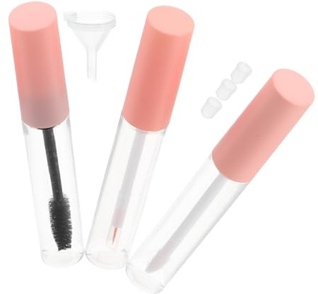 CALLARON Set Med Flaska Mascarabehållare Läppoljebehållare Tom Mascaratub Flaska Tom Läppglanstub Ögonfransförlängningstillbehör Mini Påfyllningsbar Behållare Eyeliner Läppstifttub