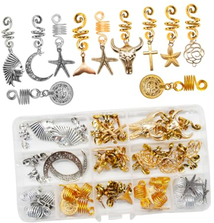 PACKOVE 33 Piezas Accesorios para Dreadlocks Joyas para Cabello Adornos de Anillos y Decoración de para Extensiones y Trenzas