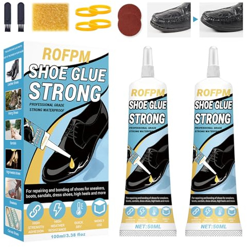 2 st skolim, sullim, extra starkt vattentätt, professionellt skolim, transparent/snabbtorkande, gummi reparationslim för sneakers, vandringsskor, läder, häl, skoinlägg