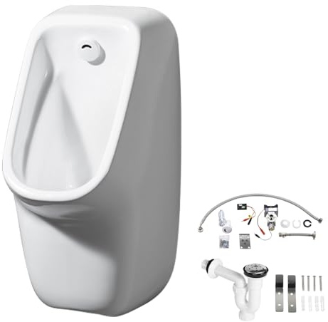 JINGSHIQIAOPL Urinal Homme Muraux Blancs pour Hommes, Chasse d'eau Automatique à Capteur, Urinoir pour Salle de Bain pour Homme, pour La Maison, Les Centres Commerciaux, Les Bars et Les Bureaux