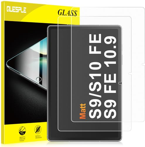QUESPLE [2 Stück] Matt Panzerglas für Samsung Galaxy Tab S9/S9 FE/S10 FE 10.9 Zoll Schutzfolie, Blendschutz, 9H Härte Matte Gehärtetem Glas Displayschutzfolie für Galaxy Tab S9/S9 FE/S10 FE