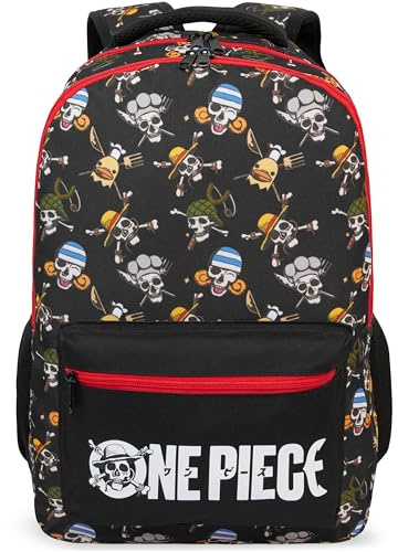 Get Trend One Piece Mochila Niño, Mochila Escolar, Tamaño Ajustable, Deporte y Ocio, Idea de Regalo Niños (Negro/Multi One Piece)
