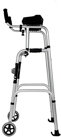 Rollator pieghevole in alluminio for camminare, ausilio for la mobilità, altezza regolabile, leggero e pieghevole.(B)