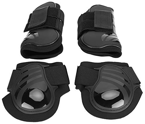 Haofy Protector de Pata de Caballo, Botas Protectoras de Carcasa de PU, Botas de Cepillado para Patas Delanteras y Traseras, Ideales para Saltar y Montar a Caballo (#12)