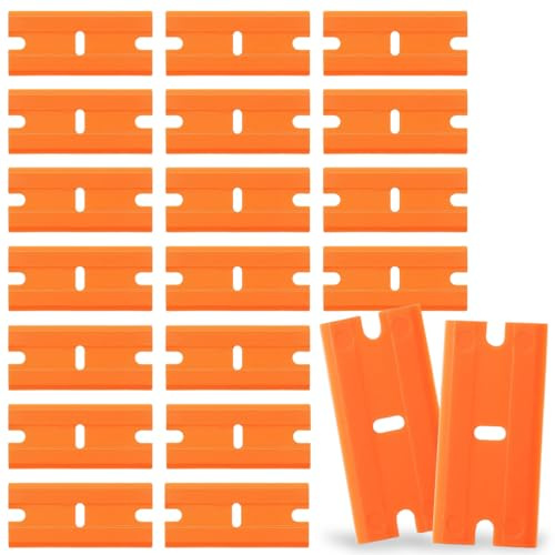 20 Piezas cuchillas de repuesto para raspador de vitrocerámica,Cuhilla para Rasquetas,Recambio para Rascador Multiusos,para Limpia Suelo,Horno,Placas de Inducción,Ventana, plástico