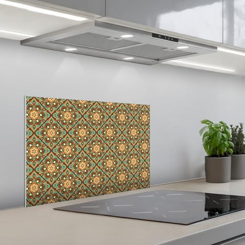 KitchenYeah© Credence Cuisine Sur Mesure 40x60 cm Plaque Adhesive Murale Panneau Decoratif Interieur Peel And Stick Mural Protection Mur Fleurs - Vintage - Motifs - Bohème - Mandala