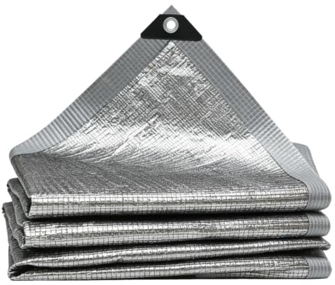 Telone per la privacy, tessuto parasole, rete per balcone, 200 x 400 cm | Aluminet - Rete ombreggiante, 200 x 400 cm, materiale riflettente UV, per terrazza, giardino, balcone, serra