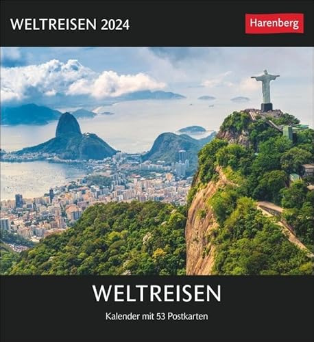 Weltreisen Postkartenkalender 2024. Jede Woche ein neues Traumziel im Postkartenformat. Fotokalender zum Aufstellen oder Aufhängen mit 53 Postkarten: Kalender mit 53 Postkarten