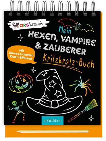 Mein Kritzkratz-Buch Hexen, Vampire & Zauberer: Mit überraschenden Kratz-Effekten | Kreativer Kratzelspaß mit Malideen und Holzstift für Kinder ab 5 Jahren