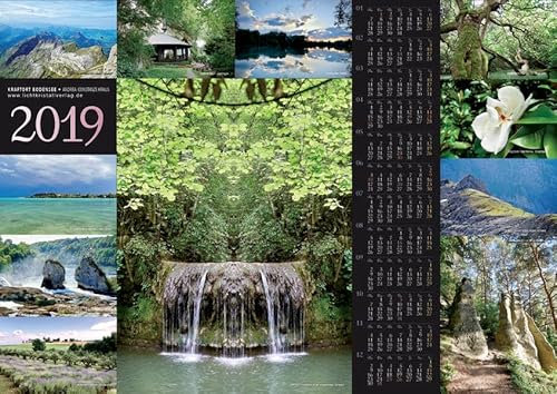 Kalender-2019, A1-Poster: Kraftort Bodensee: 11 Ansichten von Kraftorten am Bodensee und der Alpen mit Kalendarium