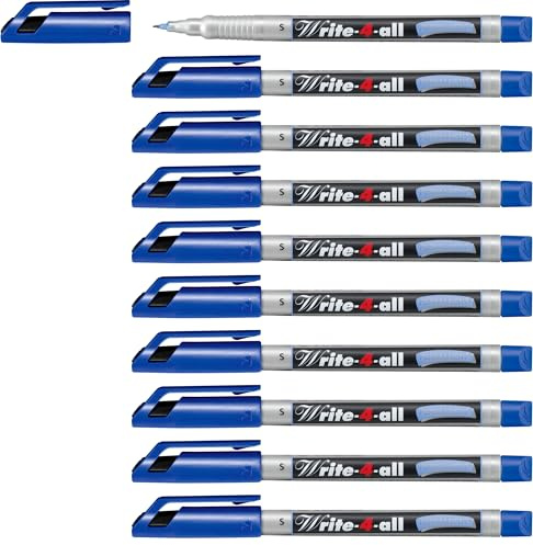 STABILO - Permanent-Marker - Write-4-all | superfein, 10er Pack, blau