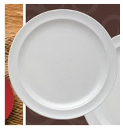 Yanco NS-107W Nessico Round Dessert Plate, 7.25 Diameter, Melamine, White Color, Pack of 48