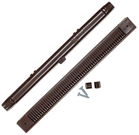 Fente d'aération pour fenêtre en UPVC - 407 mm - Pour double vitrage et fenêtres en bois - Réduit la condensation, l'humidité et la vapeur dans les fenêtres - Entièrement réglable - Marron