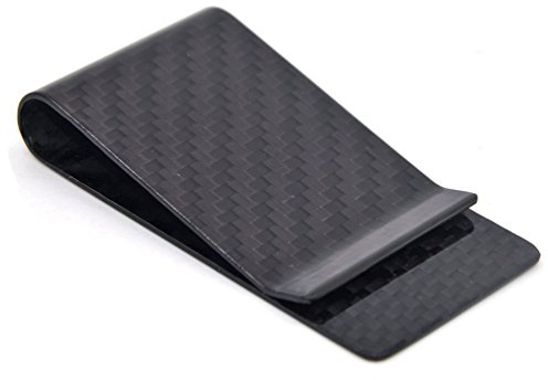 Billetera de Fibra de Carbono Ultraligera con Clip para Tarjetas de crédito y Dinero, Abrazadera para Hombres, Clip de Efectivo, Titular de Tarjetas (Negro)