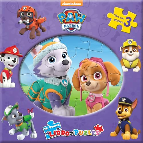 Paw Patrol La Patrulla Canina Niñas Mi Primer Libro de Puzles - Rompecabezas para niños, libro de cartón de 10 páginas, 3 puzzles para disfrutar