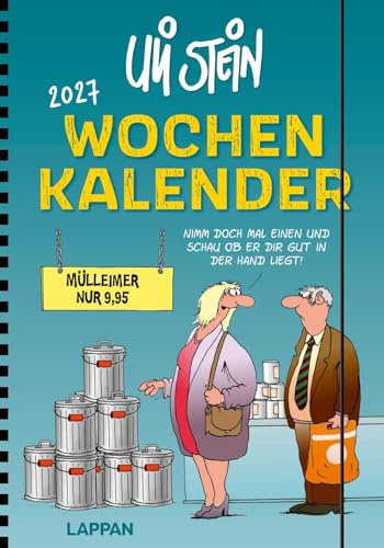 Uli Stein Wochenkalender 2027: Taschenkalender mit Spiralbindung und Gummiband: Kompakter Terminplaner, liniert in DIN A5