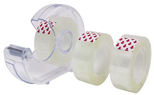 Stylex 23294 - Klebefilm-Handabroller, inklusive drei Rollen Klebefilm, transparent | inklusive drei Rollen Klebefilm