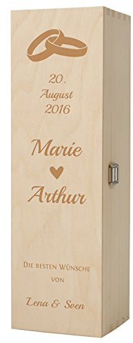 Historia Weinkiste aus Holz als persönliches Geschenk mit Gravur zur Hochzeit - Das individuelle Hochzeitsgeschenk