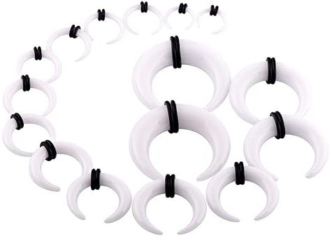 Longbeauty Arcyl Dehnschnecke Dehnsichel Set 1.6-10mm Dehnungsschnecke für Ohr Piercing Flesh Tunnel Plugs