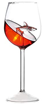 Mify 300ml Creative Goblet Glass Mug Shark Wine Glass Goblets for Cold Drink Champagne Goblet Cocktail Glasses Whiskey Cup