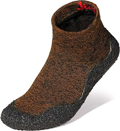 Joomra Men's Water Shoes Socks for Male Minimalist Running Sock Size 12 Women Soft Athletic Gym Workout Lady Lightweight Kayaking Driving Dress Sailing Trekking Hiking Yoga Mesh Tennis Brown