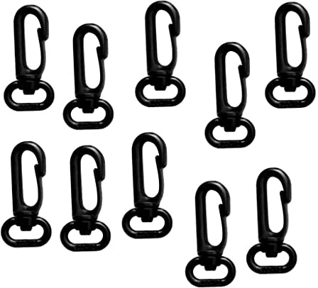 JISADER 10 Stück Karabiner Karabinerhaken Kunststoffkarabiner mit Drehgelenk für