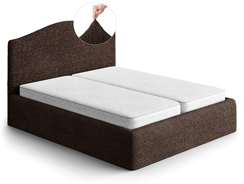 PAULATO Husse für Doppelbett über das Kopfteil und Grundgestell rüberziehen, Husse für Boxspringbetten 130-180cm Mikrofaser, bi-elastisches, kratzfestes und maschinenwaschbares Gewebe Made in Italy