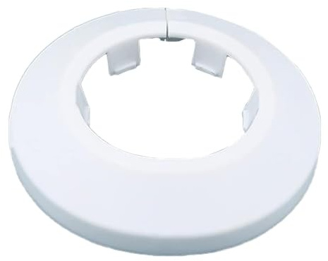 INDPROD Sanitär-Abdeckplatten, passend für Rohre mit 3,2 cm Außendurchmesser, PP-Kunststoffrohrabdeckung, Heizkörperrosette, Wandflanschmanschetten für Badezimmer, Weiß, 1 Stück (32 mm)