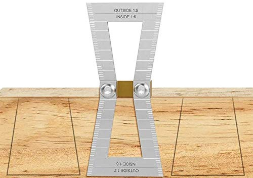 Stainless Steel Dovetail Marker Guide, Dovetail Gauge Guide Featuring 1:5-1:6 and 1:7-1:8 Dovetail Slopes, Accuracy Dovetail Scriber Line Planner Woodworking Dovetail Tools